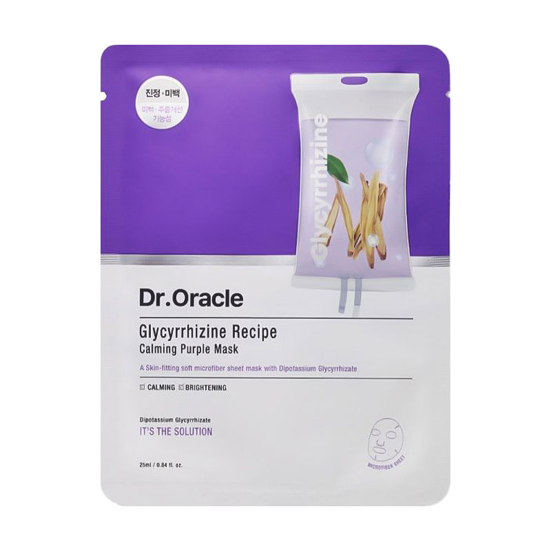 Тканинна маска для обличчя Dr. Oracle Glycyrrhizine Recipe Calming Purple Mask з екстрактом кореня солодки, 25 мл